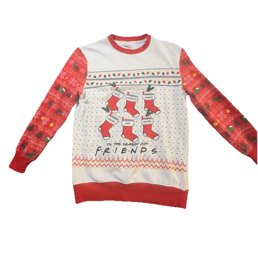 F.R.I.E.N.D.S Christmas Sweatshirt Small Holiday Stockings Ugly Sweater TV Show